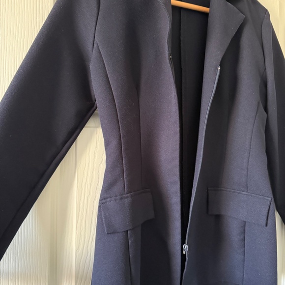 Dynamite Navy Blue Zip Long Blazer - Picture 2 of 4